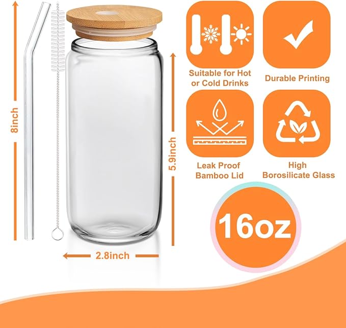 Plant Lover Gifts for Women Plant Themed Glass Cup with Lid and Straw Cute 16 Oz Plant Cup Plant Gifts for Plant Lovers Gifts for Gardeners Women Birthday Christmas Gifts for Plant Lady