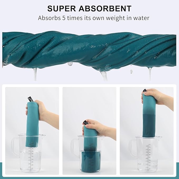 Microfiber Towel Perfect Travel & Gym & Camping Towel, Quick Dry - Super Absorbent - Ultra Compact - Lightweight. Suitable for Trip, Beach, Shower, Backpacking, Pool (Blue)