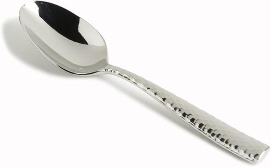 Fortessa Lucca Faceted 18/10 Stainless Steel Flatware Espresso Spoon, Set of 12