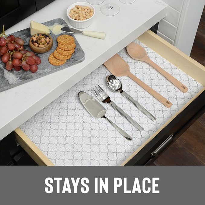 Con-Tact Brand Grip Prints Non-Adhesive Non-Slip Counter Top, Drawer/Shelf Liner, 12" x 20' (Moroccan Marble)