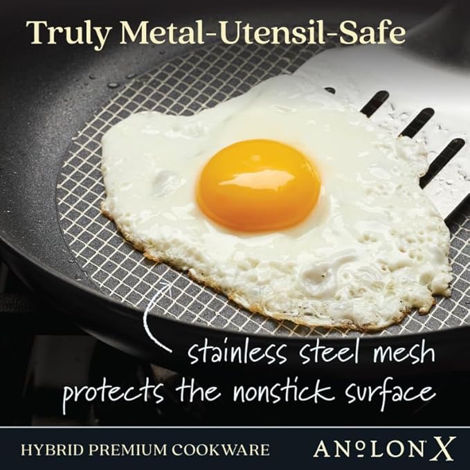 Anolon X Hybrid Nonstick Induction Frying Pan/Skillet, 10 Inch - Dark Gray