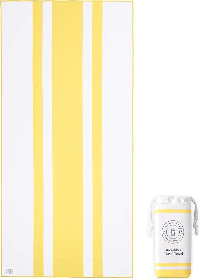 Laguna Beach Textile Co. Recycled Microfiber Quick Dry Beach Towel - Mojave Yellow