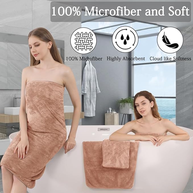 Hailea Luxury Bath Towels Set - 12 Piece (4 Large Bath Towels,4 Hand Towels,4 Washcloths), 100% Microfiber,Extra Absorbent Super Soft & Quick Dry,Complete Family Pack for Bathroom Gym Pool,Orange