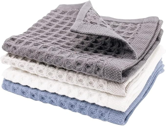 sea me at home Waffle Washcloths Set, 100% Turkish Cotton (Neutral)