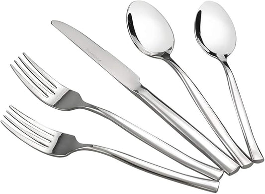 Idomy 60-Piece Stainless Steel Flatware Set, Cutlery Set Service for 12