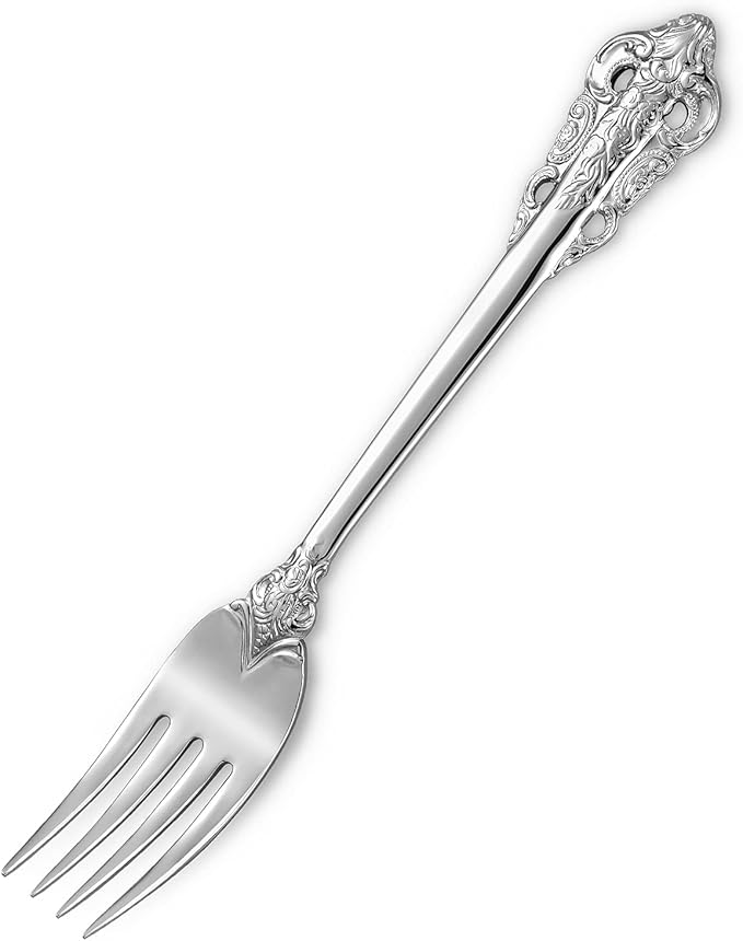KEAWELL Luxury Salad Forks Dessert Forks Set, Set of 4, 18/10 Stainless Steel, 7 Inches, Dishwasher Safe, Mirror Polished, Silverware Fork Set (Silver)