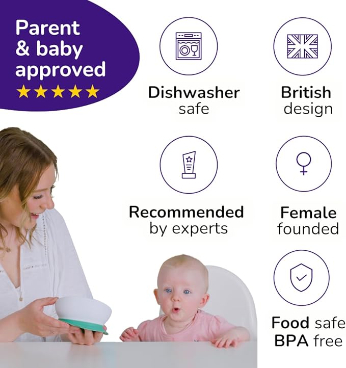 Doddl Baby Spoon and Fork, Cutlery Set for Babies 6+ Months, Learn to Self-Feed. Helps Weaning (Aqua)