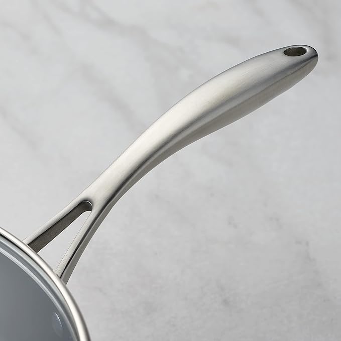 Tramontina OnyxPro Hard Anodized Non Stick 5.5-Quart Saute Pan with Glass Lid, Cooking Pan with Reinforced Nonstick Coating, Oven Safe