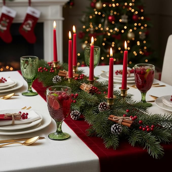 Green Glass Goblets Set of 4, 10 oz Stemmed Wine Glasses, Handcrafted Vintage Green Glassware, Fern Embossed Colored Stemware, Boho Aesthetic Textured Drinkware, Retro Home Decor Christmas Gift Set