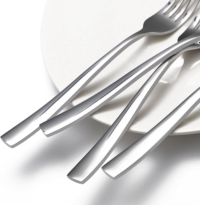 8-Piece Dinner Forks Set, Food Grade Stainless Steel Silverware Fork, Flatware Forks Use for Home, Kitchen, Restaurant, Dishwasher safe - 8.1 Inches