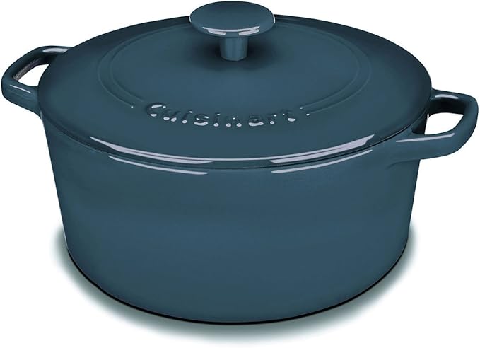 Cuisinart Chef's Classic Enameled Cast Iron Round Covered Casserole (Provencal Blue, 5- Quart)