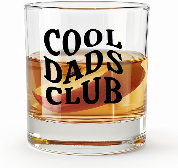 Dad Whiskey Glasses 10 oz, Dad Gifts for Birthday Christmas Father's Day from Kids Son Daughter, Cool Dads Club Old Fashioned Rocks Glasses Cup for Men Drinking Scotch Bourbon Liquor