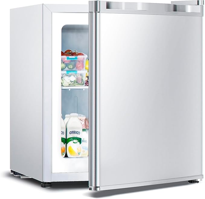 1.2 Cu.ft Upright Freezer, Small Mini Freezer with Adjustable Thermostat, Removable Shelves, Reversible Single Door, for Bedroom/Home/Dorms/Apartment (White)