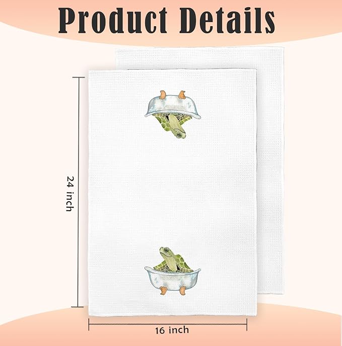 Sea Turtle Gifts Hand Towels Decorative, Sea Turtle Bathroom Decor, Funny Coastal Beach Hand Towels Drying Cloth for Kids Toddler Bathroom Decor, 16x24 Inch