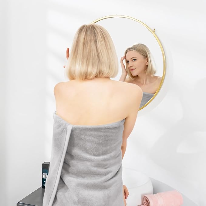 COZYART Silver Grey Bath Towels for Bathroom 2 Pcs, 27x54 Cotton Towel Set Super Soft Highly Absorbent Durable 650 GSM Shower Towels for Daily Use