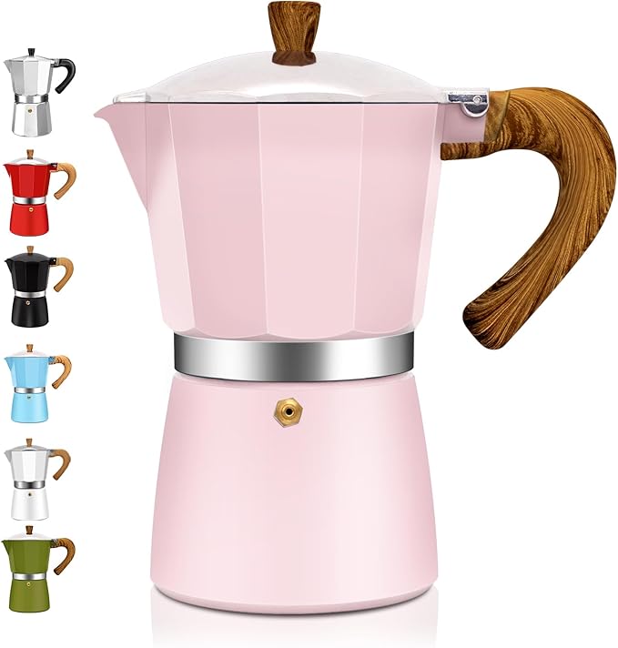 3 Cup Aluminum Espresso Stovetop Moka Pot Express Coffee Maker Percolator Italian Classic Mocha Coffee Machine for Italian and Cuban Cafe Brewing for Home & Camping 150ml 5oz
