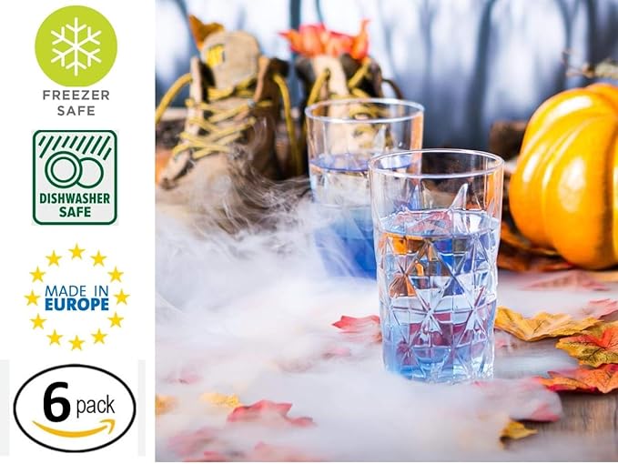 BOHEM'S Small Juice Glasses, Mini Clear Glass Cups Tumblers, Drinking Glassware for Orange Juice, Water, Milk, Coffee, Perfect for Tasting and Small Portions, Set of 6, (3.6 oz)