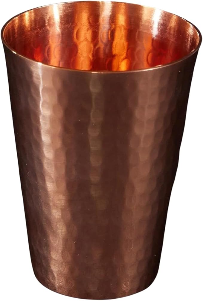 Sertodo 10oz Pure Copper Cup | Hand-Hammered, Heavy-Gauge Copper Cups for Water, Cocktails & Moscow Mules | 100% Solid Drinking Tumbler