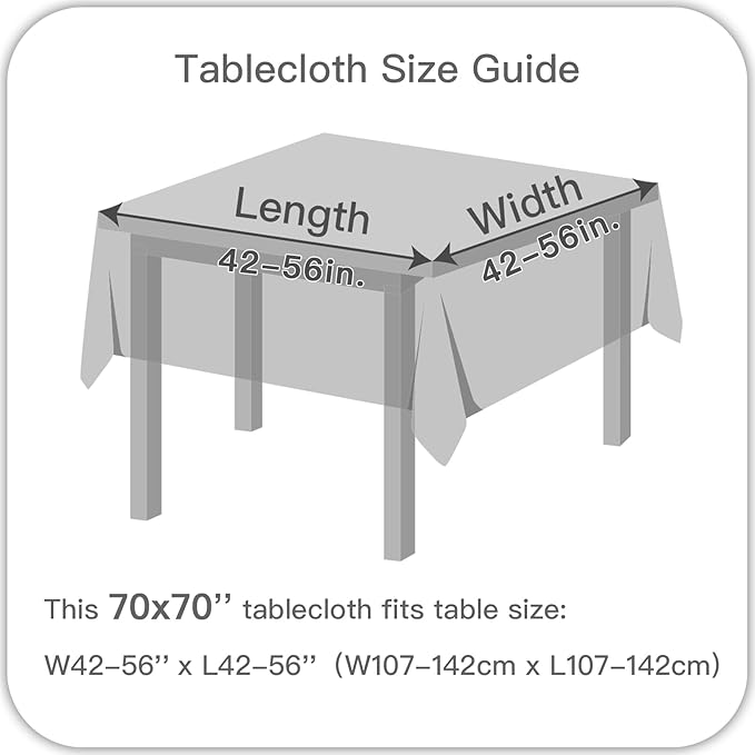 maxmill Square Linen Tablecloth Water Resistance Antiwrinkle Spill Proof Stain Resistant Fabric Table Cloth, Decorative Fabric Table Cover for Banquet Party Event Holiday Dinner, 70 x 70 Inch, Beige