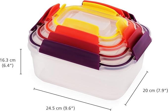 Joseph Joseph Nest Lock 16-piece Plastic BPA Free Food Storage Container Set with Lockable Airtight Leakproof Lids - Multicolor