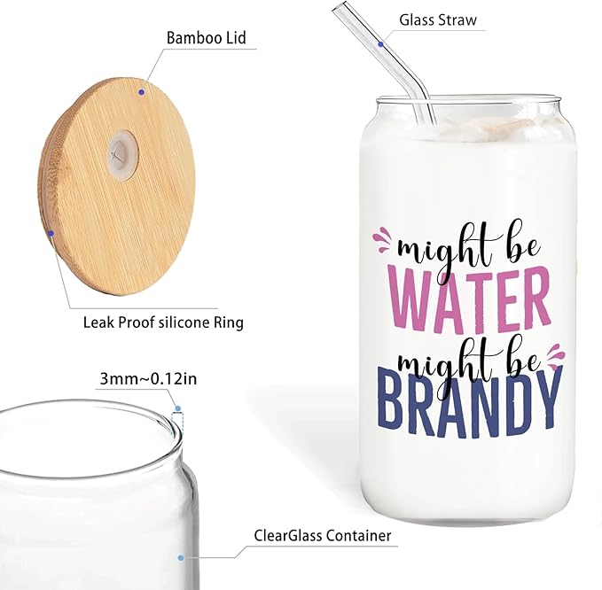 Brandy glasses cup Gifts for Cocktail Lovers, Funny Might Be Brandy Tumbler Gifts For Women 14oz,Tequila Lime drinking jar for Cocktail Lovers