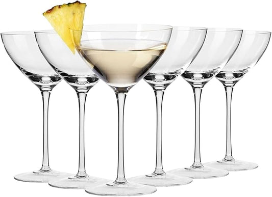 Krosno Martini Cocktail Glasses, Set of 6, 8.3 oz, Harmony Collection, Ideal for Cocktails, Frozen Desserts, Dishwasher Safe, Made in Europe