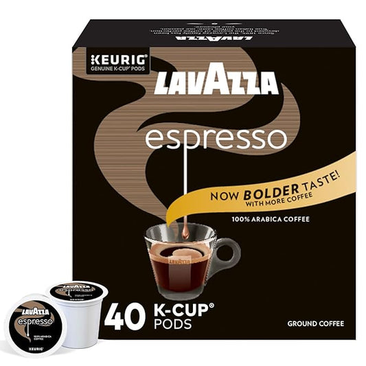 Lavazza Espresso Italiano Single Serve Coffee K-Cup® Pods for Keurig® Brewer, 40 Count (Pack of 4) 100% Arabica, Medium roast with intense, Aromatic flavor