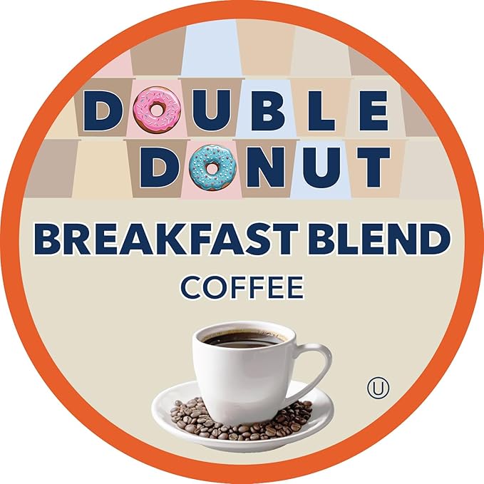 Double Donut Coffee Breakfast Blend Coffee Pods, Light Roast Coffee in Recyclable Single-Serve Pods for Keurig K Cups Brewer Machines, 80 Count Bulk Pack, original version