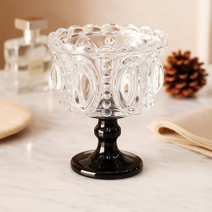 Christmas Mojito Glass, 7oz Vintage Cocktail & Dessert Cups, Retro Holiday Drinkware Set for Winter Style & Home Decor