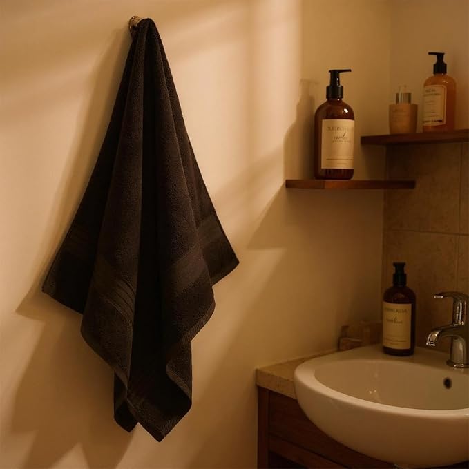 COZYART Brown Bath Towel Set, Cotton Hotel Large Towel Bulk for Bathroom, Thick Bathroom Sets of 6 with 2 Bath Towels, 2 Hand Towels, 2 Washcloths, 650 GSM
