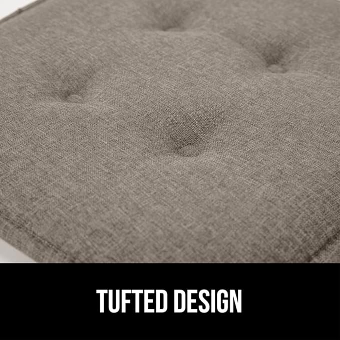 GORILLA GRIP Slip Resistant Tufted Chair Cushions, No Ties Required, Memory Foam Pads for Dining Room Kitchen Table, Office, Rocking Chairs, Plush Seat Cushion Pad, Home Decor, Set of 4, 16x17, Beige