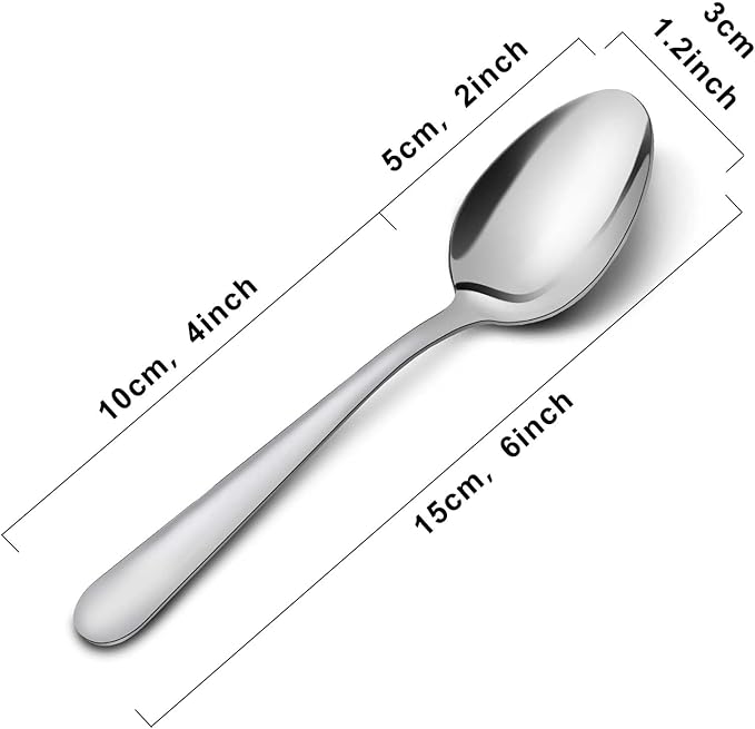 36-Piece Tea Spoons Set - 5.9" Stainless Steel Tea Spoon Silverware, Durable Small Spoons, Cost-effective Teaspoon Set of 36 for Home Kitchen Restaurant - Mirror Polished, Dishwasher Safe