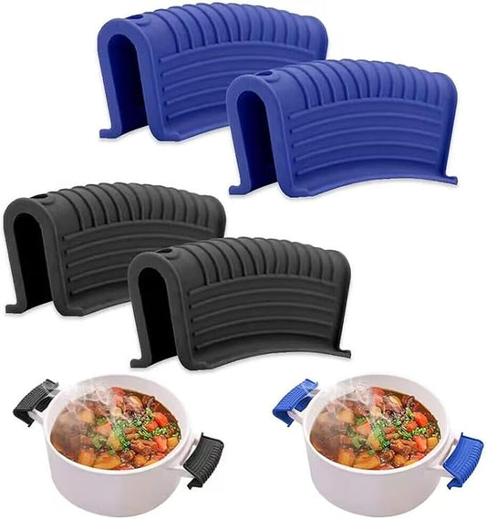 2 Pairs Silicone Pot Handle Holders,Hot Skillet Handle Covers,Anti-Slip Silicone Cast Iron Pans Handles,Pan Lids Dutch Ovens Baking Sheets Casserole Cookware