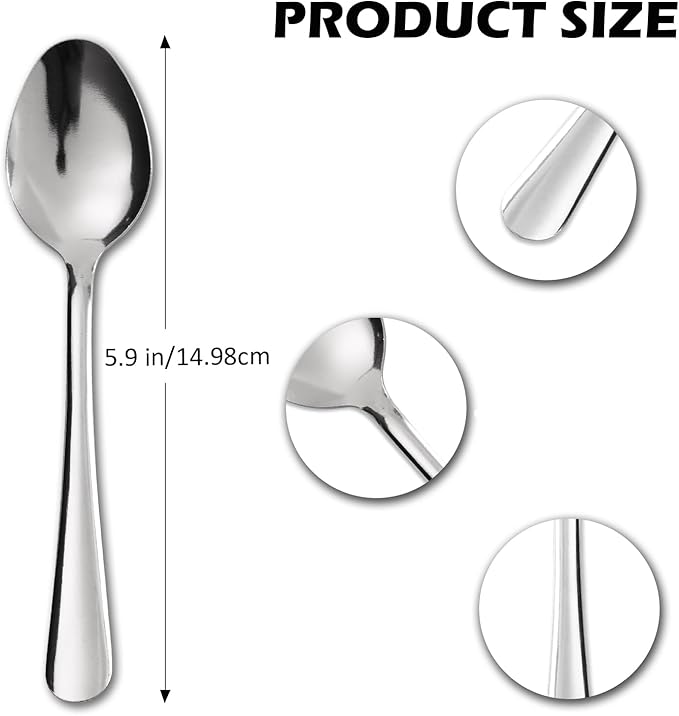 36 PCS Teaspoons Set - Windsor Stainless Steel Tea Spoons 5.9 Inch with Dishwasher Safe Small Spoons,Metal Dessert Spoon,Dinner Spoon Silverware for Home,Kitchen or Restaurant