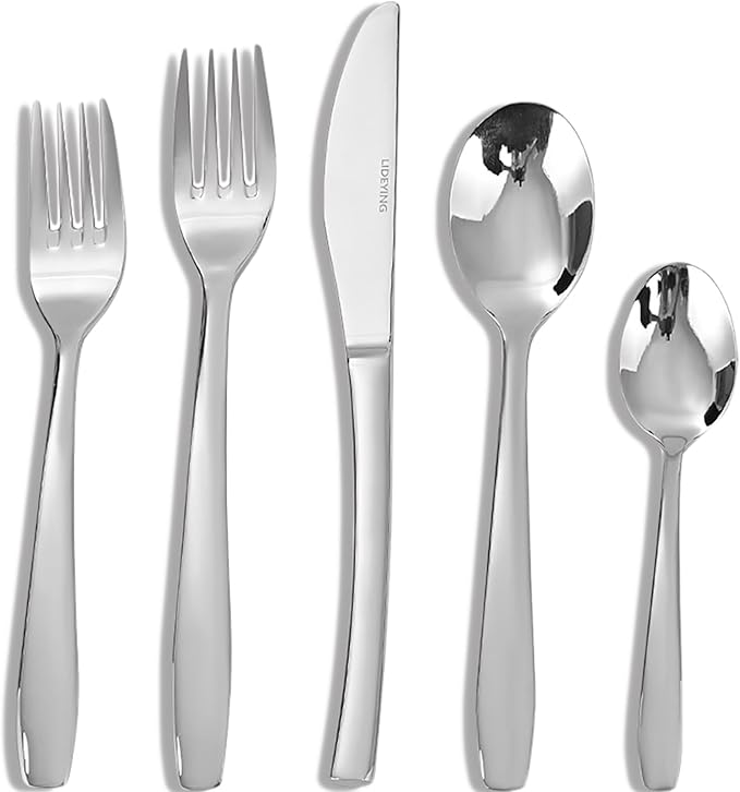 Silverware Set, 20-Piece Flatware Set Cutlery Set Premium 18/0 Stainless Steel,Including Steak Knife Fork and Spoon,Dishwasher Safe,for Home Kitchen Restaurant Wedding