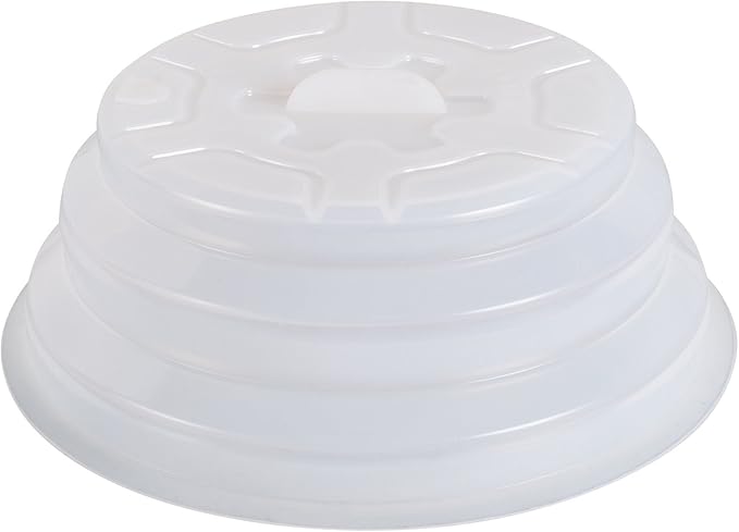 Kichwit Silicone Microwave Plate Cover Collapsible, Dishwasher Safe and BPA Free, 11", White