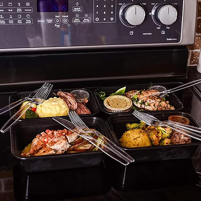 200 Count Clear Plastic Knives, Heavy Weight Disposable Spoons Cutlery Plastic Utensils, Clear PlasticSilverware Bulk