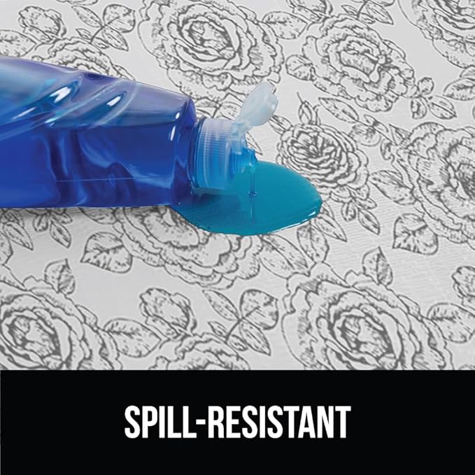 GORILLA GRIP DripGuard Shelf Liner, Non Adhesive Drawer and Kitchen Cabinet Protector, Slip Resistant BPA Free Smooth Surface Plastic Liners for Cabinets, Bathrooms, Closets, 17.5x120 Inch Floral Gray