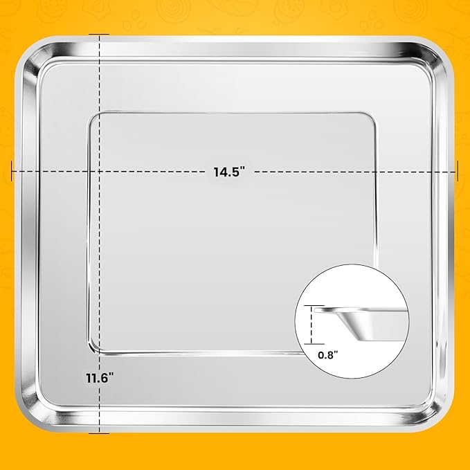 GWY Air Fryer Tray Replacement for Cuisinart TOA-95 Toaster Air Fryer Convection Oven, 14.5 * 11.6'' Non-stick Mesh Air Fryer Steel Basket Wire Rack Accessories Parts, Dishwasher Safe