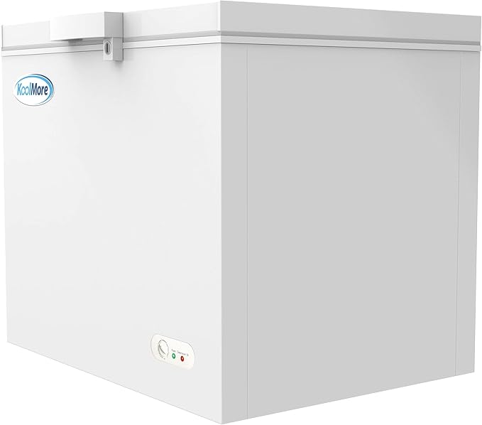 KoolMore - SCF-9C Deep Chest Freezer with Wire Basket, 10 cu. ft. Compact Food and Meat Storage, for Commercial and Home Use with ETL Certification,White