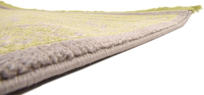 Modern Carved Vintage 3 feet by 5 feet (3' x 5') Arcadia Light Green Contemporary Area Rug