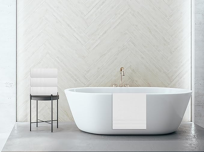 Large Bath Towels Set of 6 – 24" x 50" – 100% Cotton Terry – Durable, Soft & Quick Dry – White Multipurpose Towels for Bathroom, Gym, Spa, Pool & Daily Use