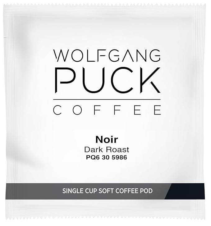 Wolfgang Puck Coffee, Noir, 12 Gram Soft Pods, 16 Count (Pack of 1)