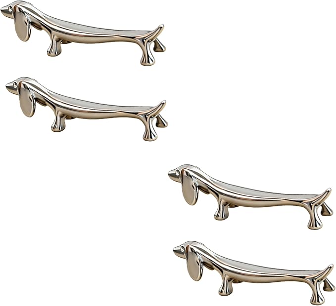 4-Piece Dog Design Chopstick Rest and Holder Set - These charming zinc alloy chopstick rests feature a cute dog pillow shape, offering a secure place for your chopsticks.