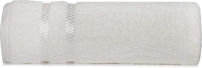 CASA COPENHAGEN Ember, 500 GSM, 27x55 Inches Large Bath Towels, Set of 4 Towels, Super Soft and Absorbent, Egyptian Cotton Towels for Bathroom & Shower - Light Grey +White +Black +Dark Grey