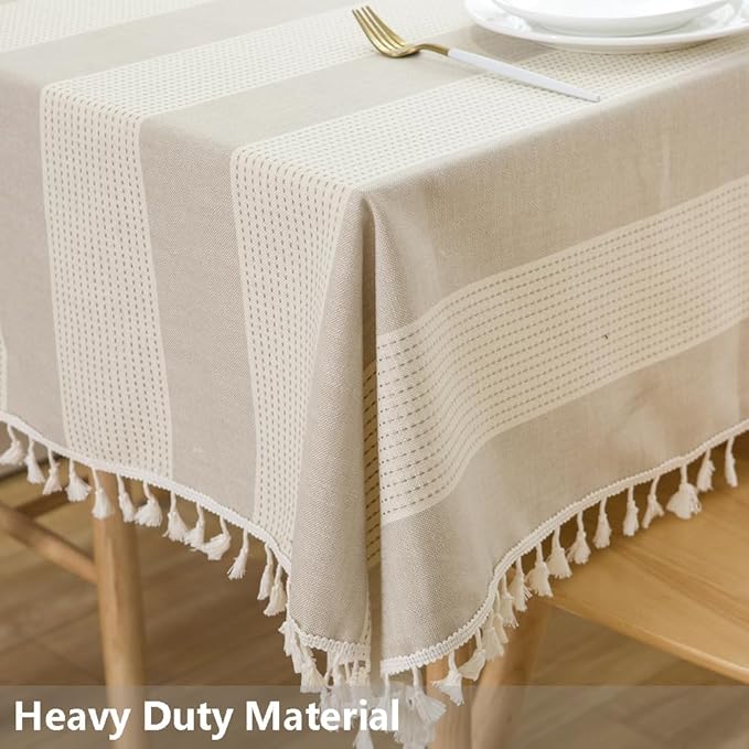 TruDelve Cloth Tablecloths Grey Table Cloth Rectangle Table Cotton Fabric Tablecloth Farmhouse Washable Tablecloths for Rectangle Tables (70"x55", Gray)