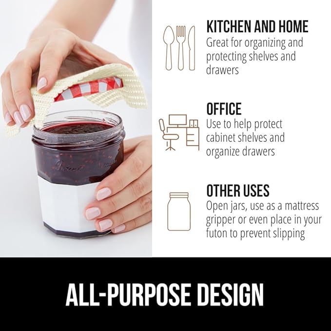 GORILLA GRIP powerGRIP Drawer Shelf and Cabinet Liner, Thick Strong Hold, Non-Adhesive Liners Protect Kitchen Cabinets and Cupboard, Bathroom Drawers, Easy Install, Breathable Mat, 24" x20' Snow White