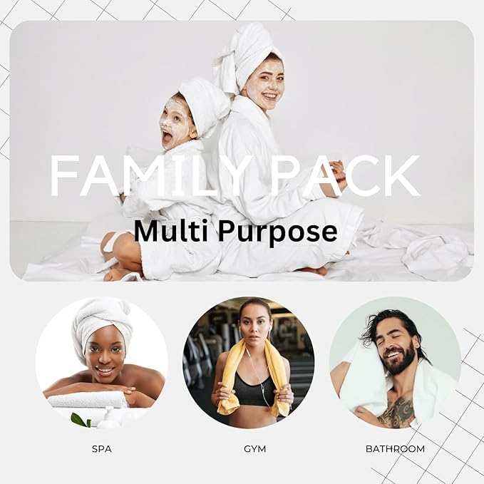 LANE LINEN Cotton Towels for Bathroom - 24 PCs - Highly Absorbent, Durable & Soft - 4 Bath, 4 Fingertip, 6 Hand Towels, 8 Washcloths, 2 Bath Sheets - Family Bundle Pack - Oil Green