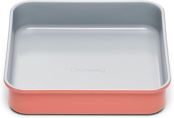 Caraway Non-Stick Ceramic 9” Square Pan - Naturally Slick Ceramic Coating - Non-Toxic, PTFE & PFOA Free - Perfect for Brownies, Lemon Bars, Cakes, & More - Perracotta