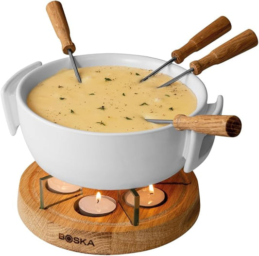 Boska Twinkle Cheese Fondue Pot - Great for Meat, Chocolate, and Cheese Snack - Serve 4 Persons Wedding Registry Items Kitchen Gifts for Family Housewarming - Use with Fondue Sticks